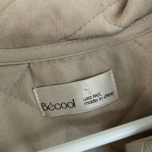 BE COOL Quilted Button-Front Jacket in Taupe - Picture 4 of 4